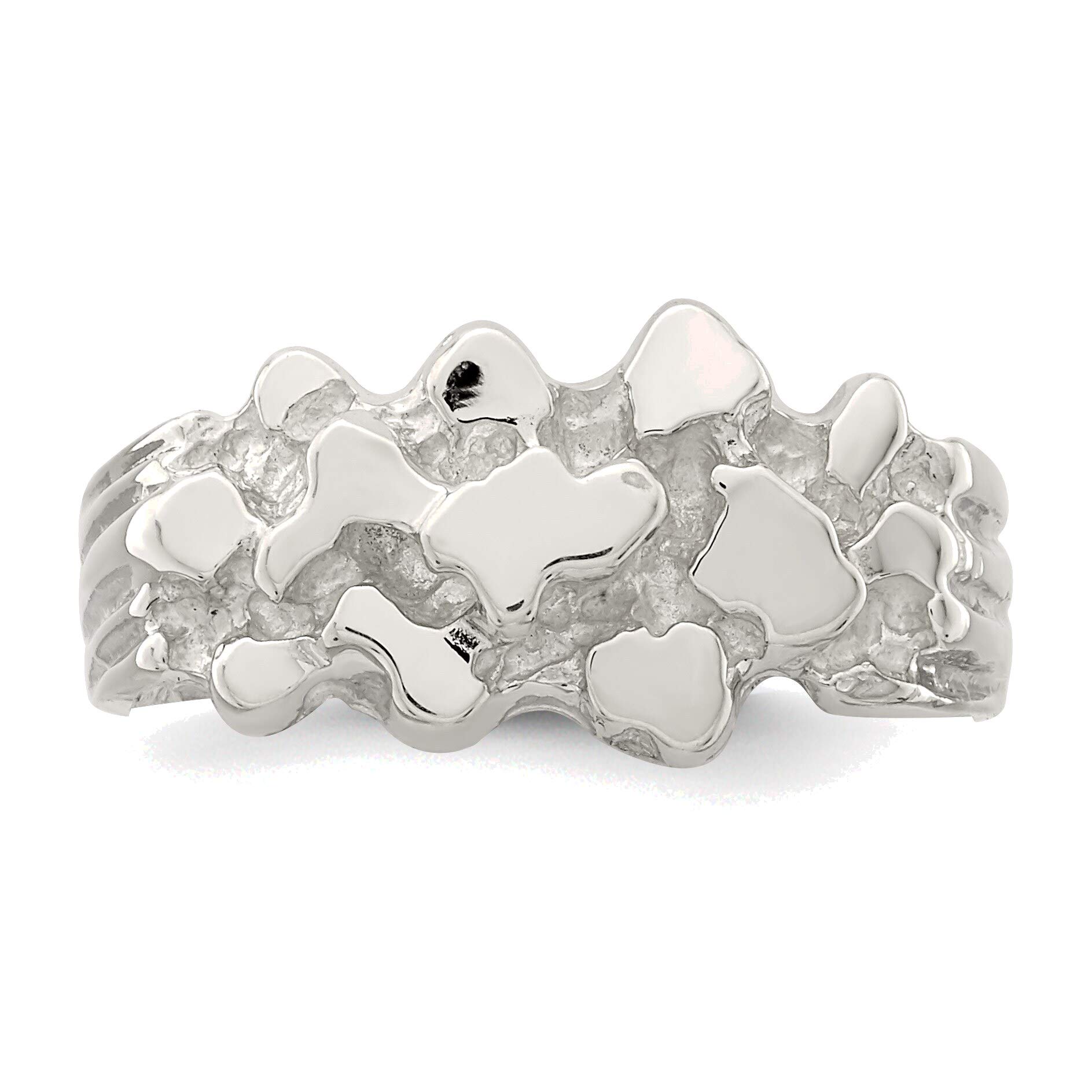 Bonyak Jewelry Solid Sterling Silver Women's Nugget Ring - Size 8 | Elegant Minimalist Stackable Ring for Everyday Wear, Gift for Her, Wedding, Anniversary & Special Occasions