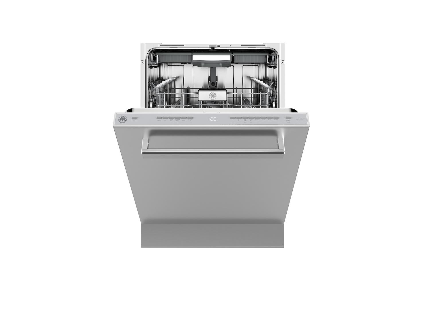 Bertazzoni DW24T3IXV 24 Inch Built-In Dishwasher - Stainless Steel Panel & Bar Handle, 15 Place Settings, Ultra Quiet 42 dB, 6 Wash Cycles - Perfect for Large Families & Entertaining Guests