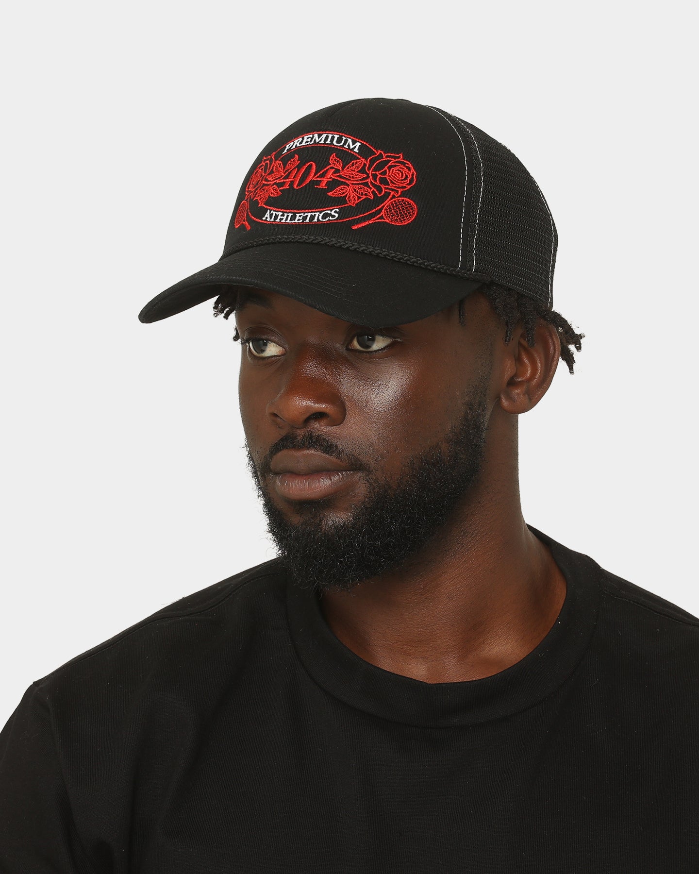 404 Premium Athletics Trucker Snapback Hat - Black Adjustable Baseball Cap for Men & Women - Perfect for Sports, Outdoor Activities & Casual Wear