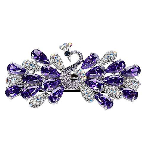 CAIfnv Crystal Peacock Hair Clips for Women & Girls - Elegant Hairpins, Ponytail Clips & Spring Hair Accessories - Perfect for Parties, Weddings & Daily Styling
