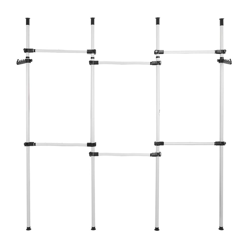 Kuuleyn Adjustable Double Clothing Rack - Expandable Garment Hanger for Hanging Clothes, DIY Wardrobe Organizer - Perfect for Bedroom, Closet & Laundry Room Storage