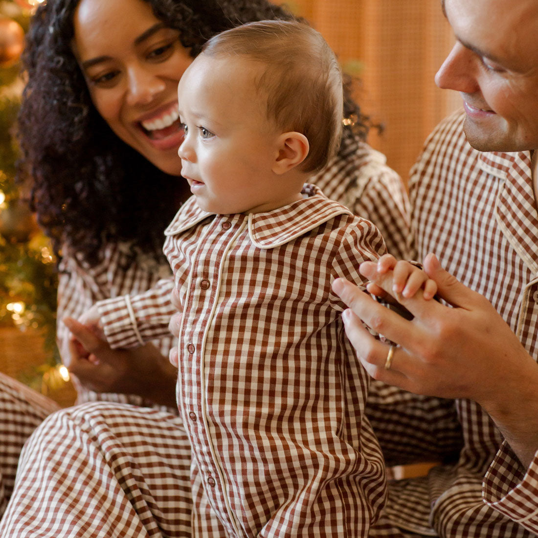 Baby Pajama Romper - Soft Cotton Brick Gingham Sleepwear for Boys & Girls | Perfect for Nursery, Bedtime & Playtime
