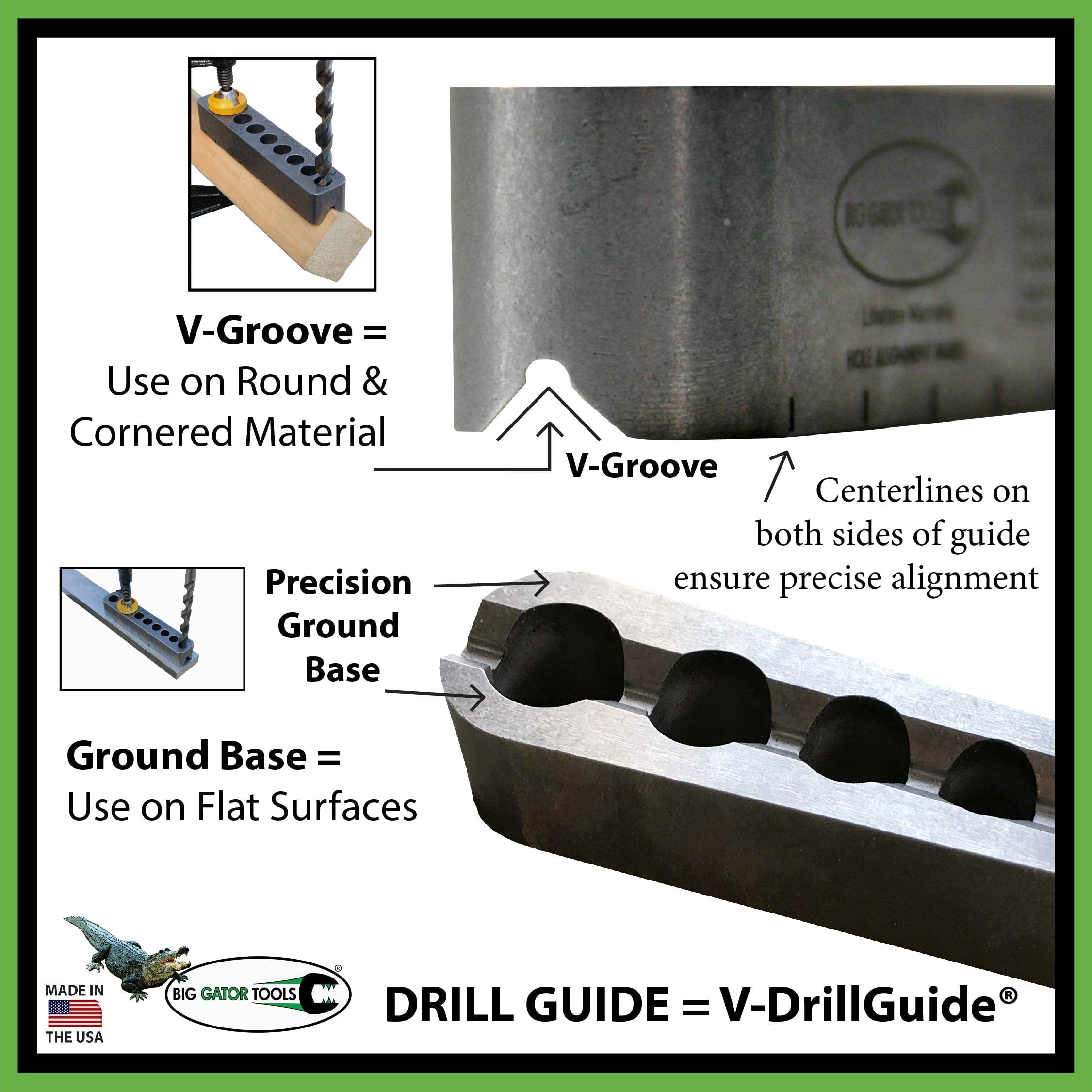 Big Gator Tools 10-Piece V-Drill Guide & V-Tap Guide Set - Ultimate Precision Drilling Kit for Metalworking, Woodworking, and DIY Projects
