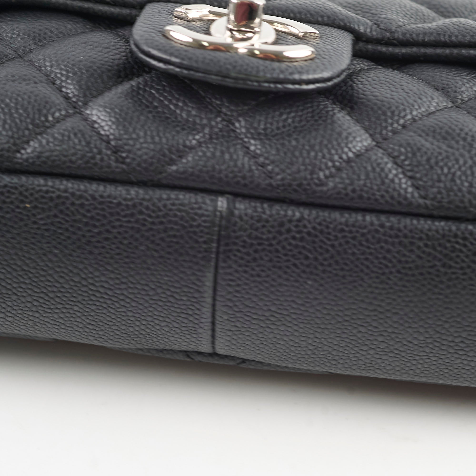 Chanel Classic Flap Bag Black Caviar Leather - Luxury Designer Handbag for Women, Perfect for Parties, Work & Everyday Use