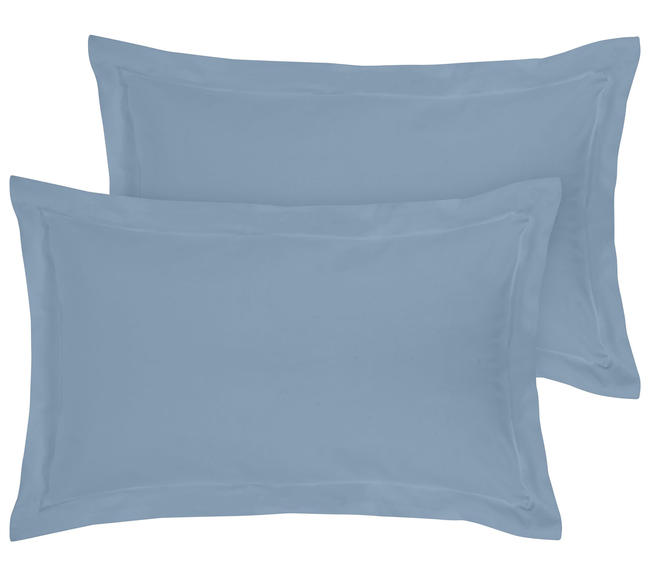 Royale Linens 2-Pack Queen Size Pillow Shams 20x30 Inch - 1800 Brushed Microfiber, Wrinkle Resistant, Super Soft & Cozy - Back Overlap Closure Oxford Pillowcases (Queen, Lake Blue) - Perfect for Bedroom Decor, Guest Rooms & Luxury Hotels