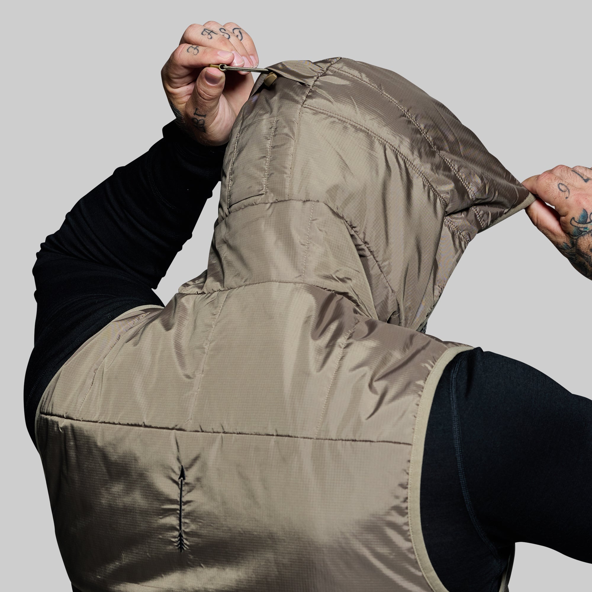 Men's Tundra Vest in Earth Color - Lightweight Outdoor Insulated Puffer Vest for Hiking, Camping & Winter Activities