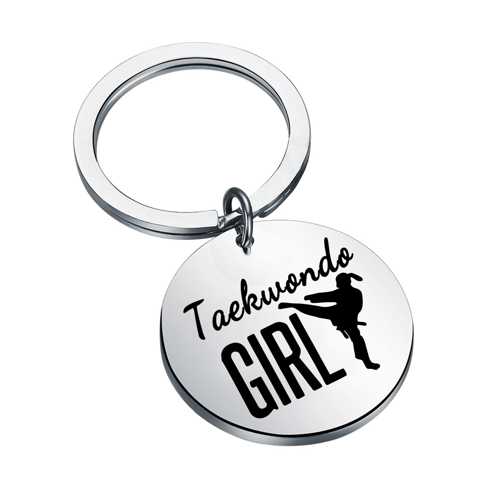 MYOSPARK Taekwondo Girl Keychain - Martial Arts Gift for Women & Girls - Perfect for Taekwondo Lovers, Students & Instructors - Great for Training, Competitions & Everyday Carry