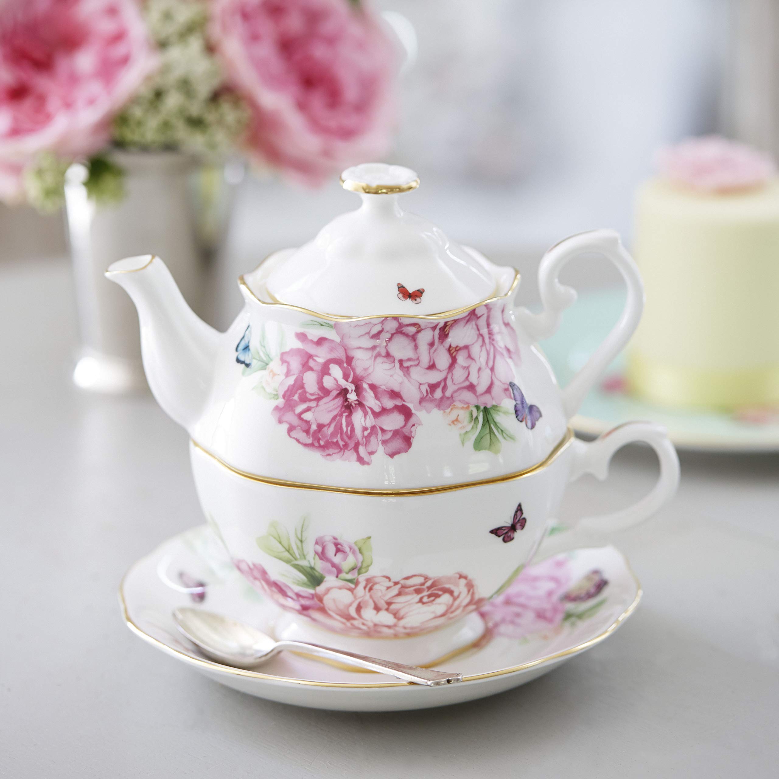 Royal Albert Miranda Kerr Friendship Tea For One Set - English Bone China Teacup & Saucer - Perfect for Afternoon Tea, Gifts, and Special Occasions