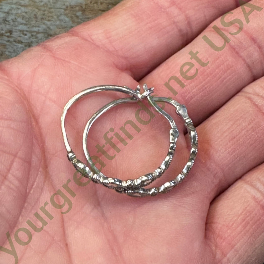 Elegant Sterling Silver Hoop Earrings with Cubic Zirconia & Diamond Accents - Perfect for Weddings, Parties & Everyday Wear