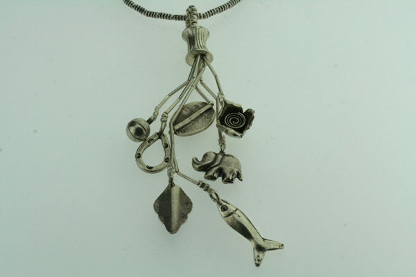 7-Piece Charm Pendant Necklace Set with 75cm Silver Chain - Perfect for Gifts, Layering & Everyday Wear