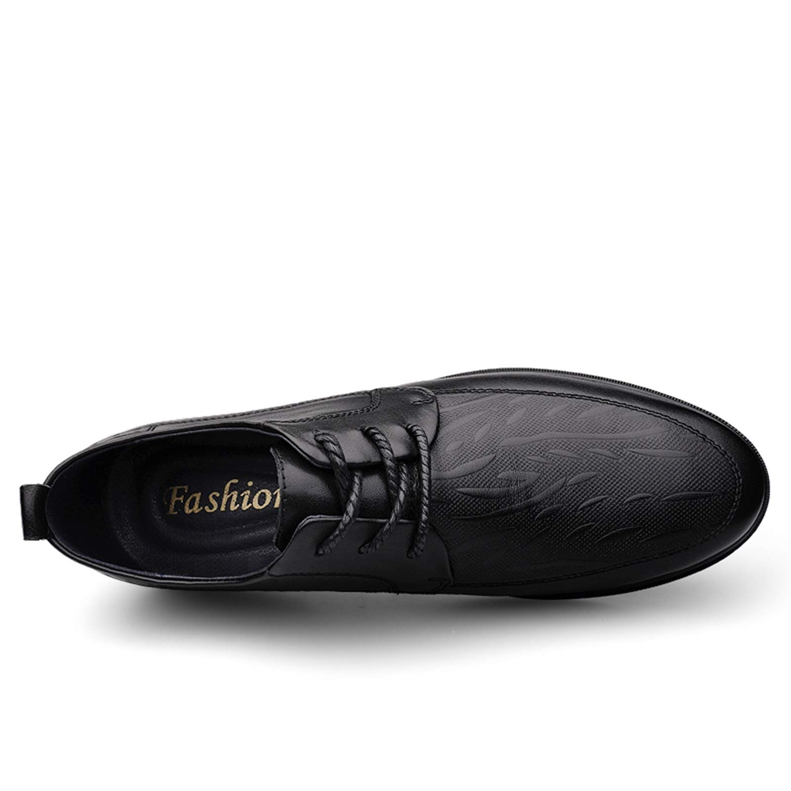 Men's PU Leather Oxford Dress Shoes - Lace Up Formal Shoes with Block Heel & Anti-Slip Sole | Pointed Toe Business & Wedding Shoes for Office, Party & Special Occasions