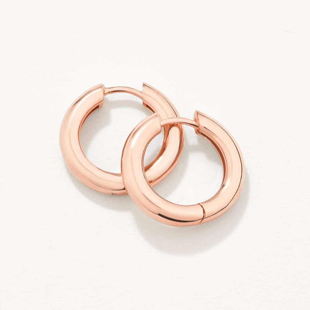 Rose Gold Midi Curve Hoop Earrings for Women - Trendy Dainty Everyday Jewelry - Perfect for Office, Date Night & Special Occasions