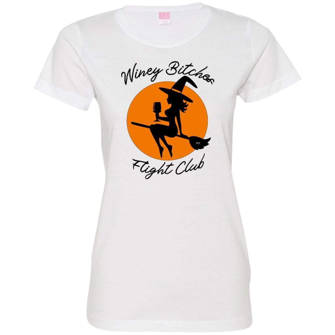 Winey Bitches Flight Club Ladies' Fine Jersey T-Shirt | Premium Comfort Cotton Tee for Women | Perfect for Wine Tasting, Girls Night Out & Casual Wear