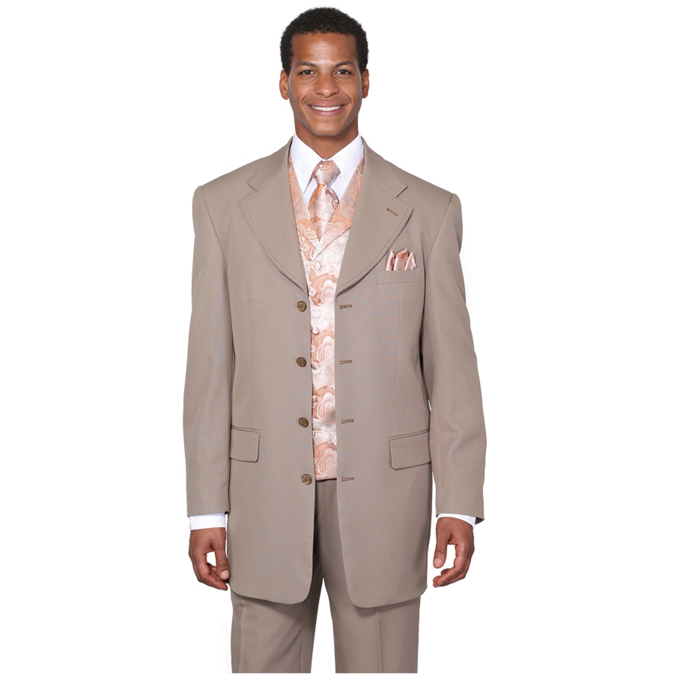 Stylish Single Breasted Men's Suit with Vest, Tie & Pocket Square - Perfect for Weddings, Business Meetings & Formal Events