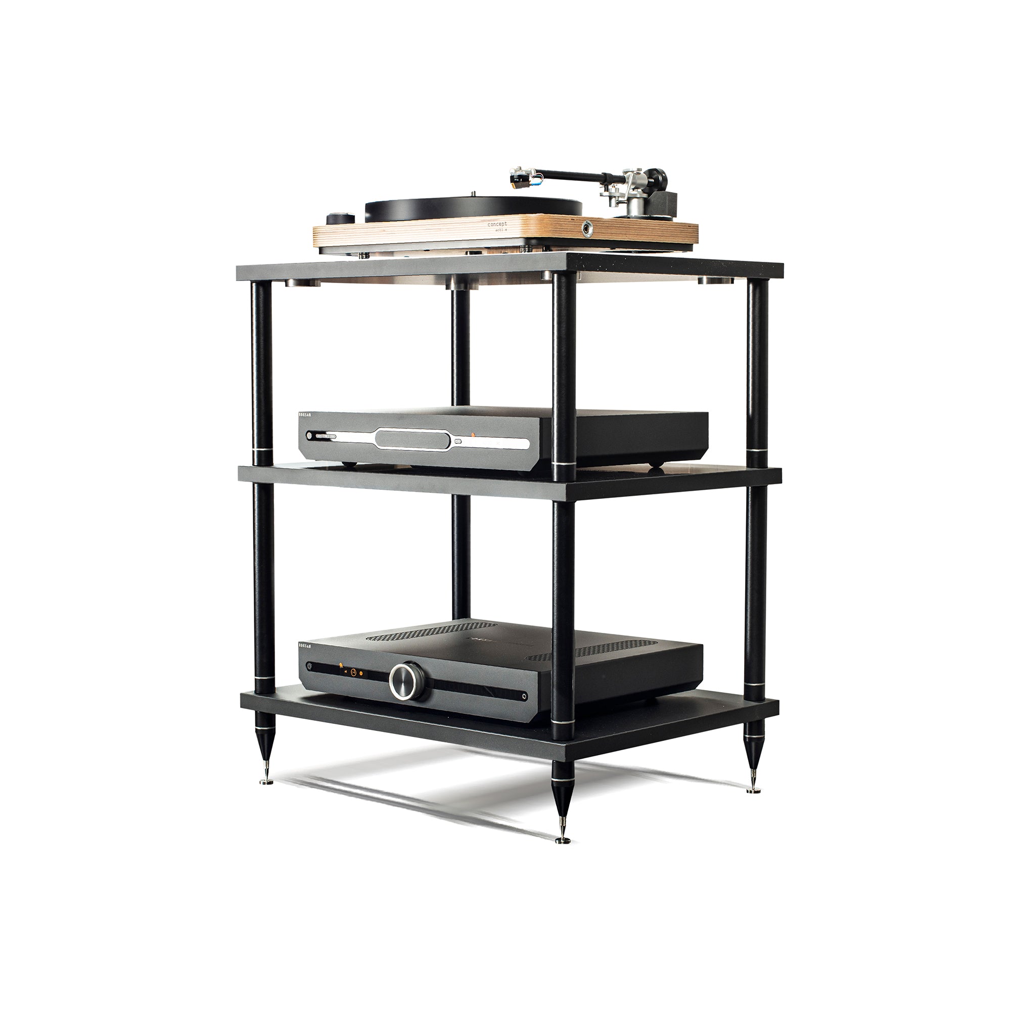 Bassocontinuo Essenza Proton Tower Rack - Premium Audio Equipment Stand for Turntables & Hi-Fi Systems - Perfect for Home Theater & Music Listening Rooms