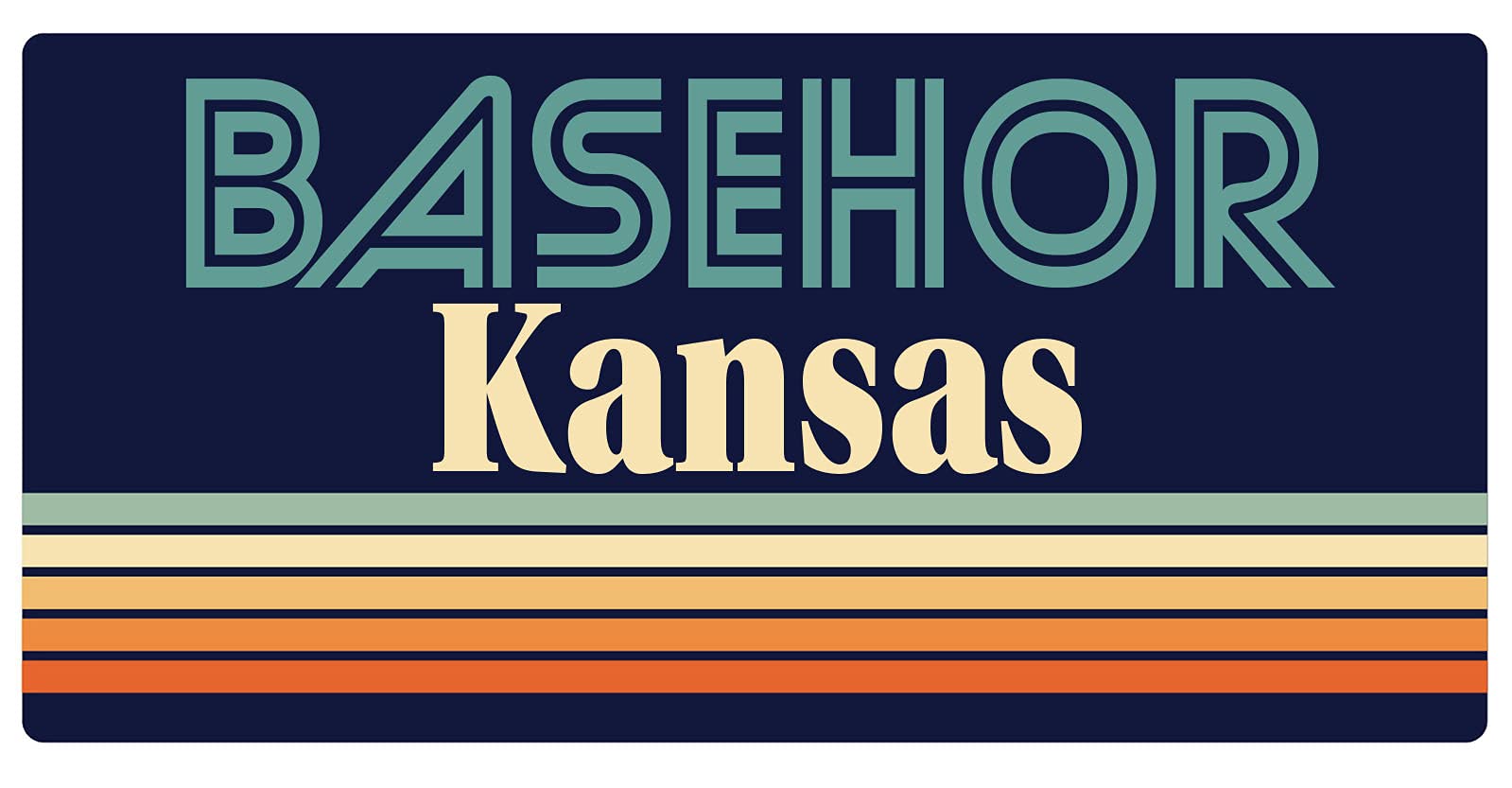 Vintage Retro Design 5 x 2.5-Inch Refrigerator Magnet - Basehor Kansas Souvenir | Perfect for Fridge, Office, Lockers & Home Decor