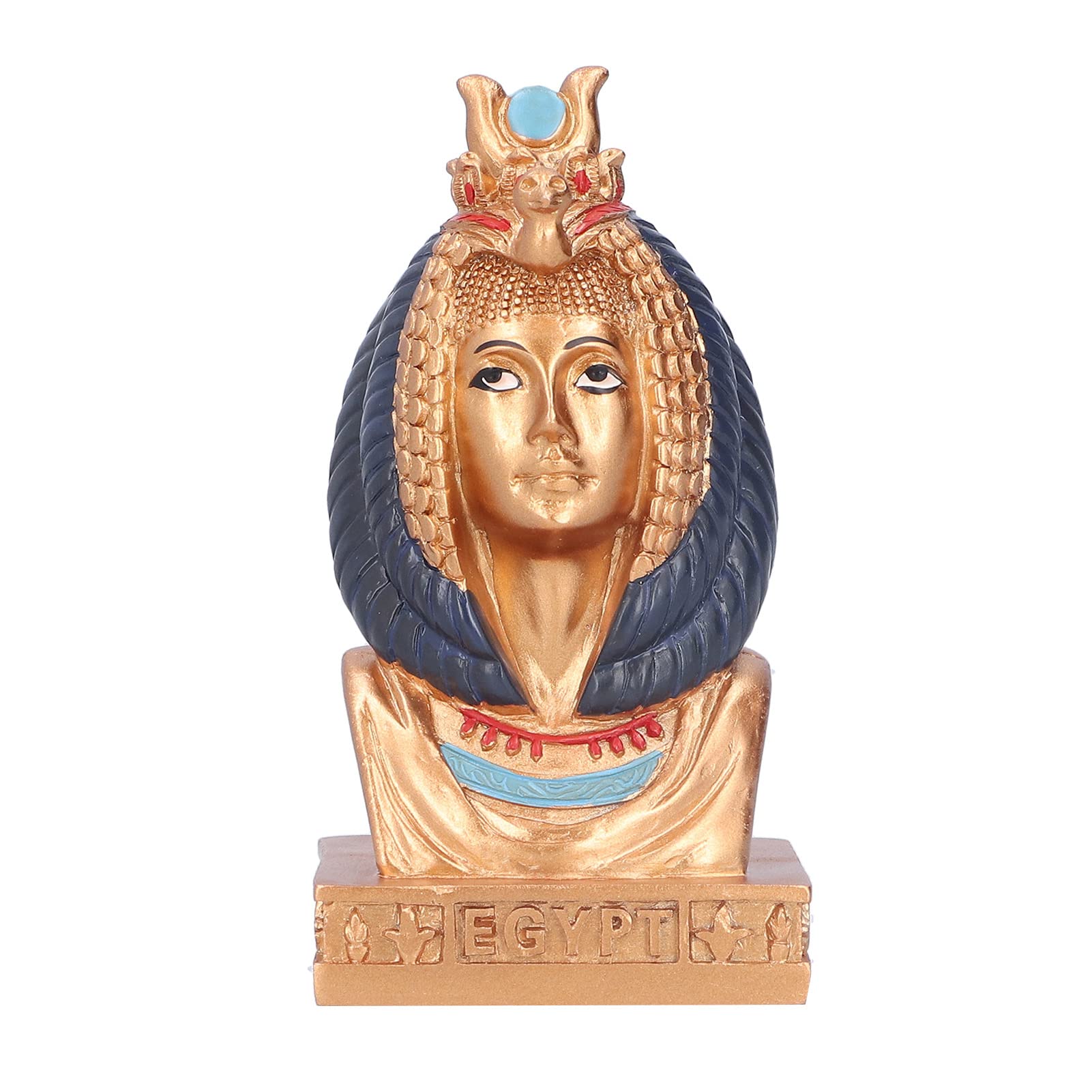 YEmirth Egyptian Queen Head Statue - Handcrafted Natural Resin Pharaoh Figurine, Durable Home & Office Decor - Perfect Gift for History Lovers & Collectors | Ideal for Bookshelf Display, Mantel Decor, or Egyptian-Themed Interior Design
