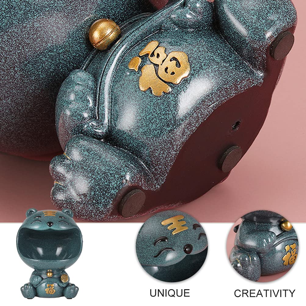 Year of The Tiger Resin Storage Bowl - Cute Animal Succulent Planter, Pen Holder, Key Organizer & Jewelry Tray for Office & Home Decor | Multi-Purpose Desk Organizer for Plants, Stationery & Accessories