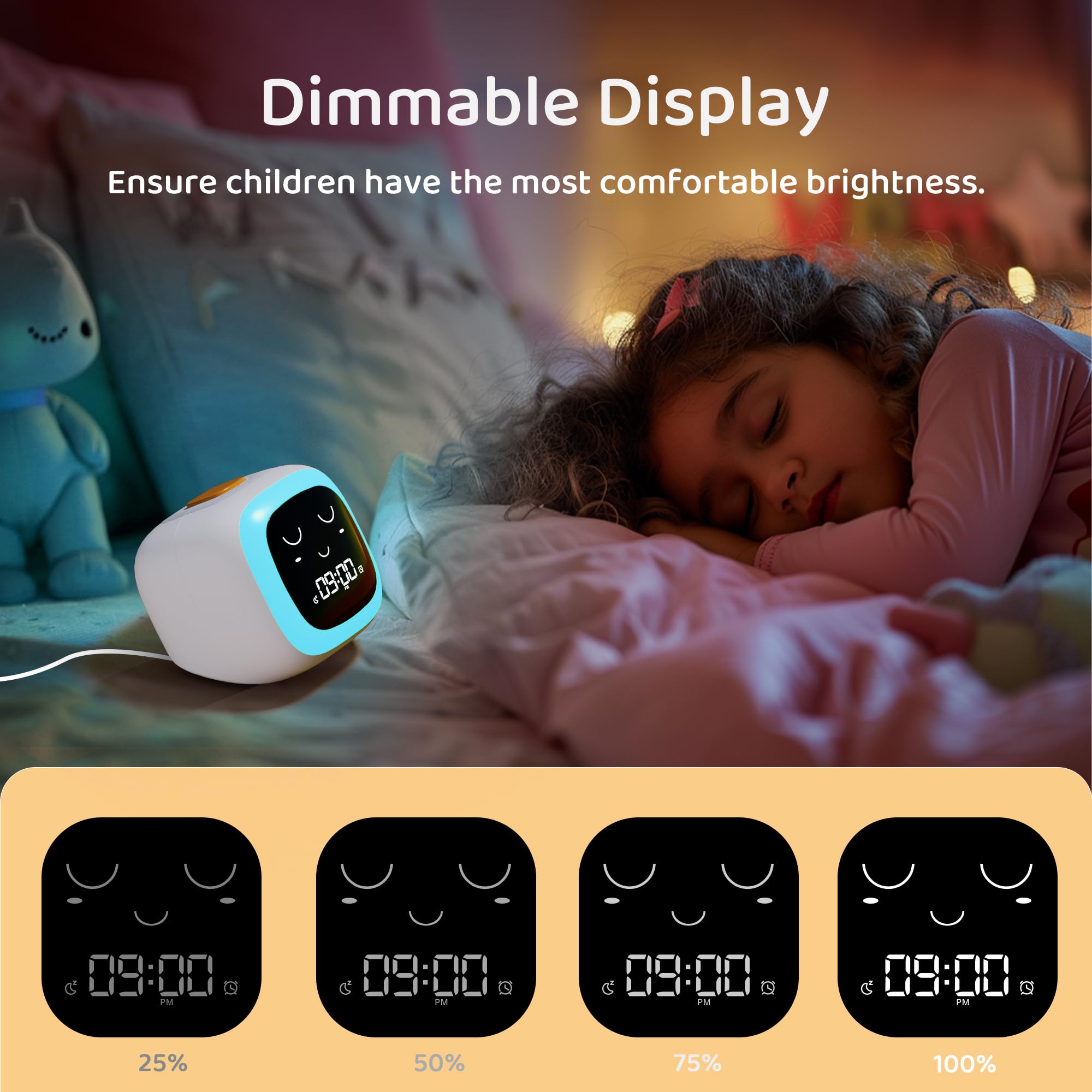 ANTOKING Kids Alarm Clock - Sleep Training Clock for Toddlers with Night Light & Sound Machine, Ok to Wake Clock for Boys and Girls, Nap Timer with Snooze Function | Perfect for Bedrooms, Nursery Rooms, and Daycare Centers