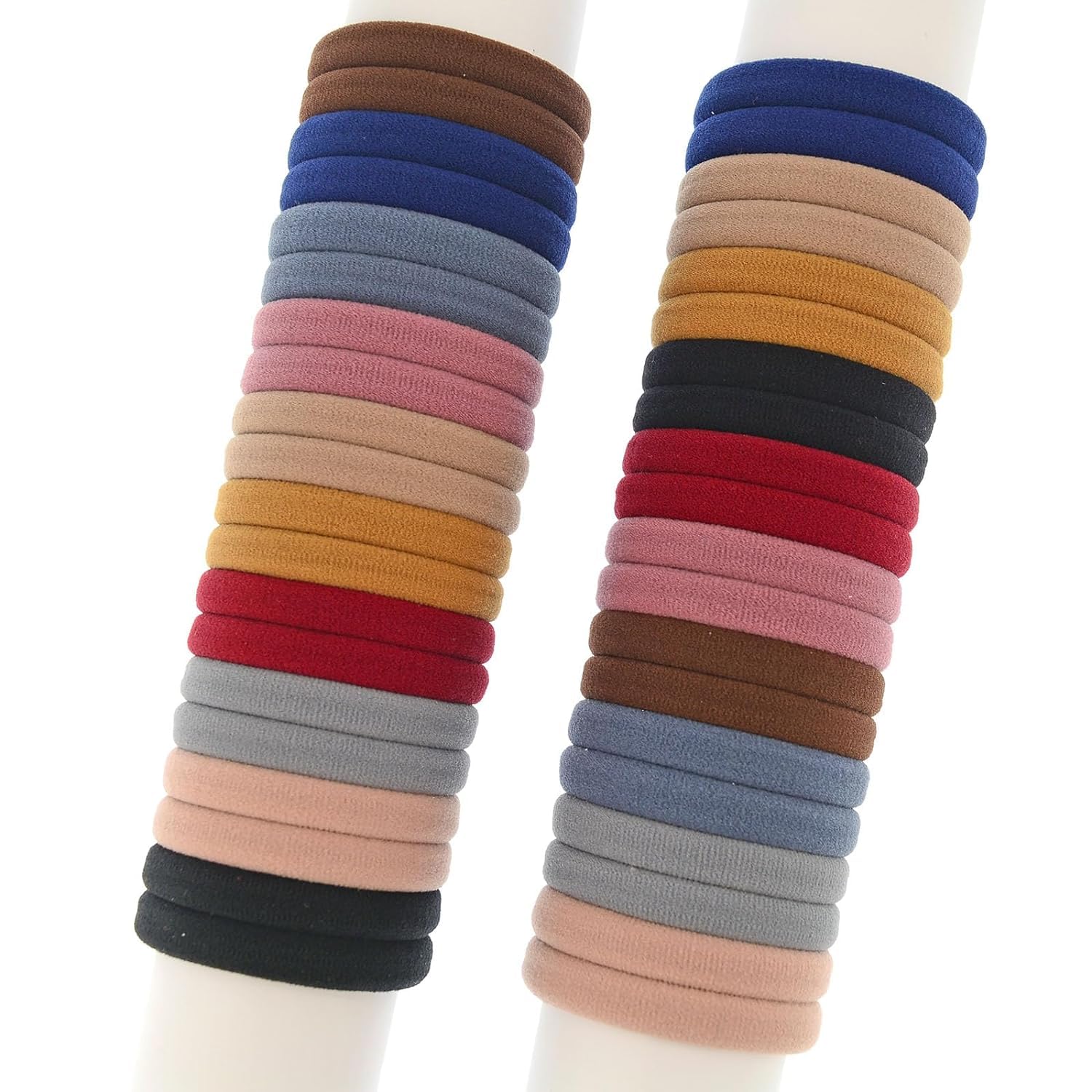 30Pcs Seamless Cotton Baby Hair Ties - Soft Elastic Hair Bands for Toddlers, Women & Girls with Thick Curly Hair - No-Slip Ponytail Holders (Multicolor, Pack of 30) - Perfect for School, Sports & Daily Styling