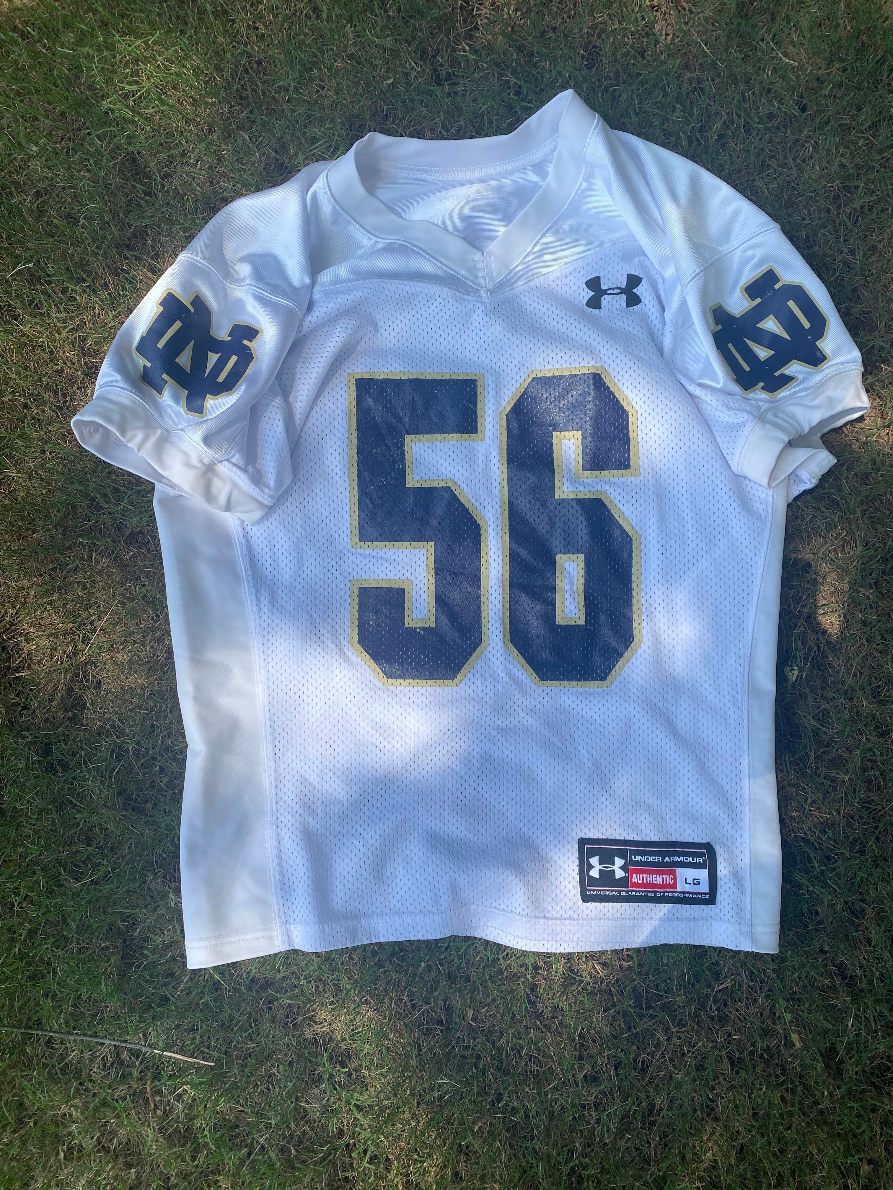 Authentic Under Armour #56 Notre Dame Football Game Jersey - Worn in 2015 Practice Sessions - Perfect for Game Day, Collectors & Sports Memorabilia Displays
