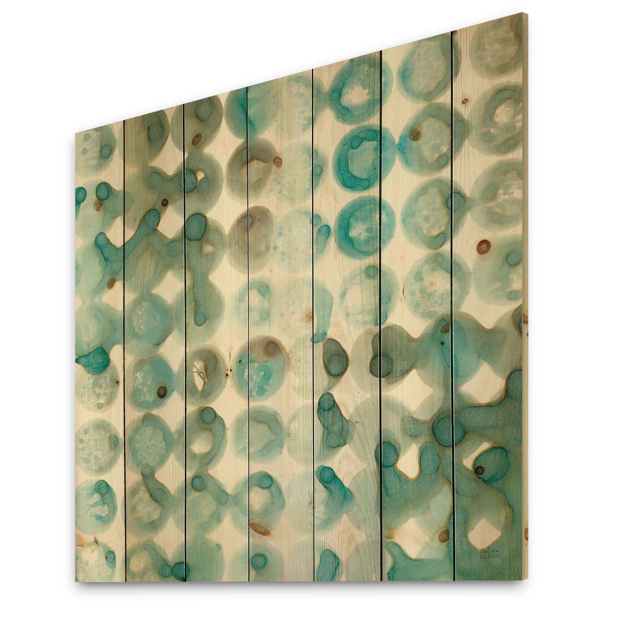 Mid-Century Modern Turquoise Wood Wall Art - Abstract Geometric Panels for Home Decor