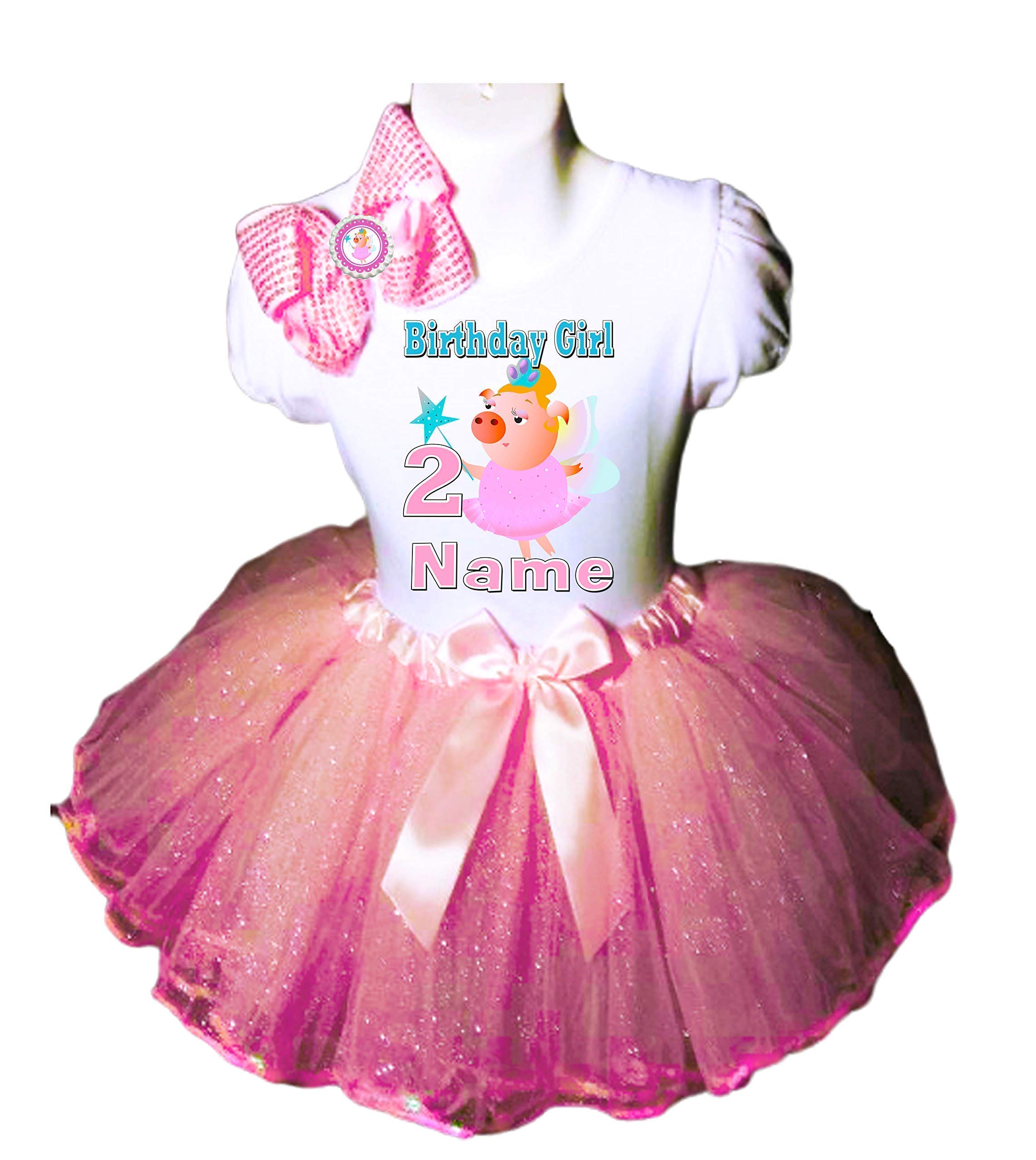 Pink Pig Party Tutu Dress for 2nd Birthday - Adorable Toddler Girl's Tutu Outfit with Matching Shirt - Perfect for Birthday Parties, Photo Shoots & Special Occasions