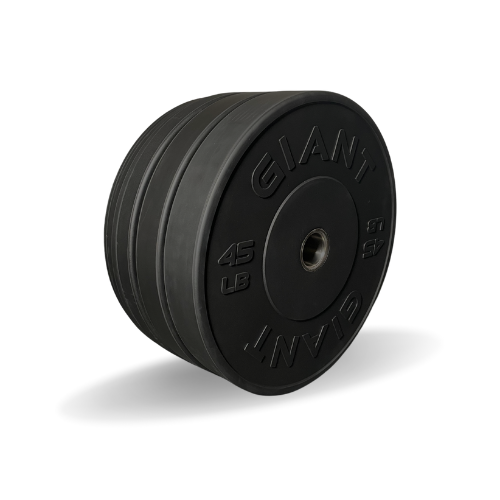 Premium GIANT Black Bumper Plates - Olympic Weightlifting Equipment for CrossFit & Home Gym Training