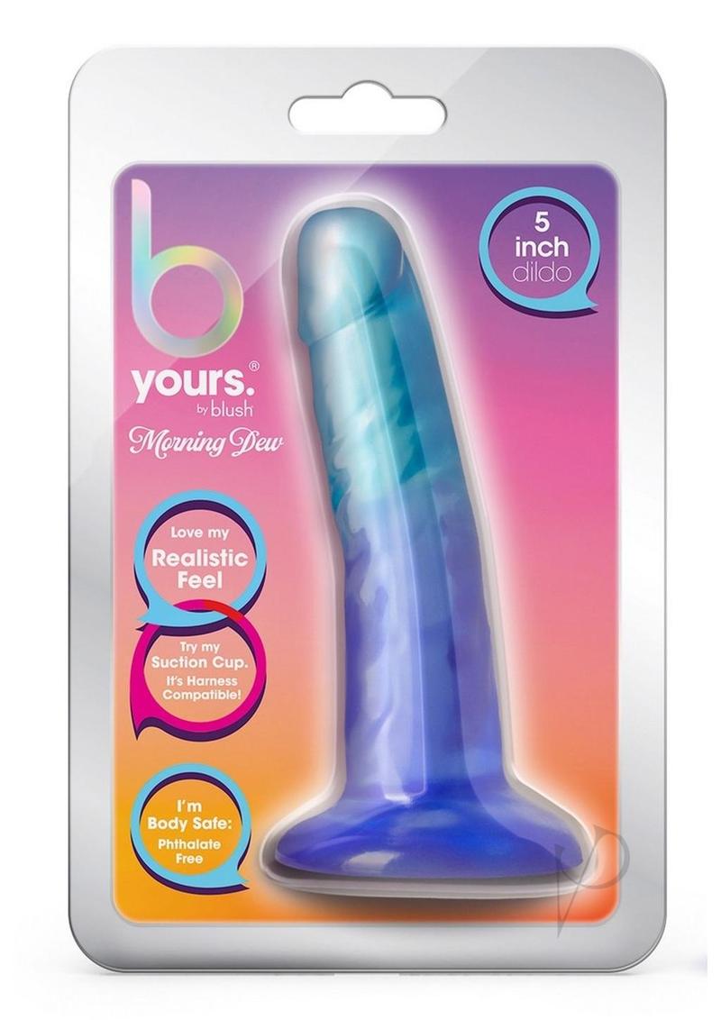 B Yours Morning Dew Dildo 5 Inch Indigo Blue Aqua - Waterproof Silicone Adult Toy for Couples & Solo Play, Perfect for Sensual Massage & Intimate Moments