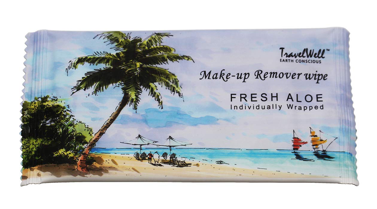 **TravelWell Individually Wrapped Makeup Remover & Cleansing Wipes - 100 Count, Alcohol-Free with Natural Aloe Vera - Perfect for Travel, Hotels, Elderly Care & On-the-Go Skincare**