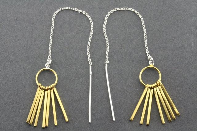 Gold Plated Chain & Tassel Earrings for Women - Elegant Dangle Drop Jewelry for Party, Wedding & Everyday Wear