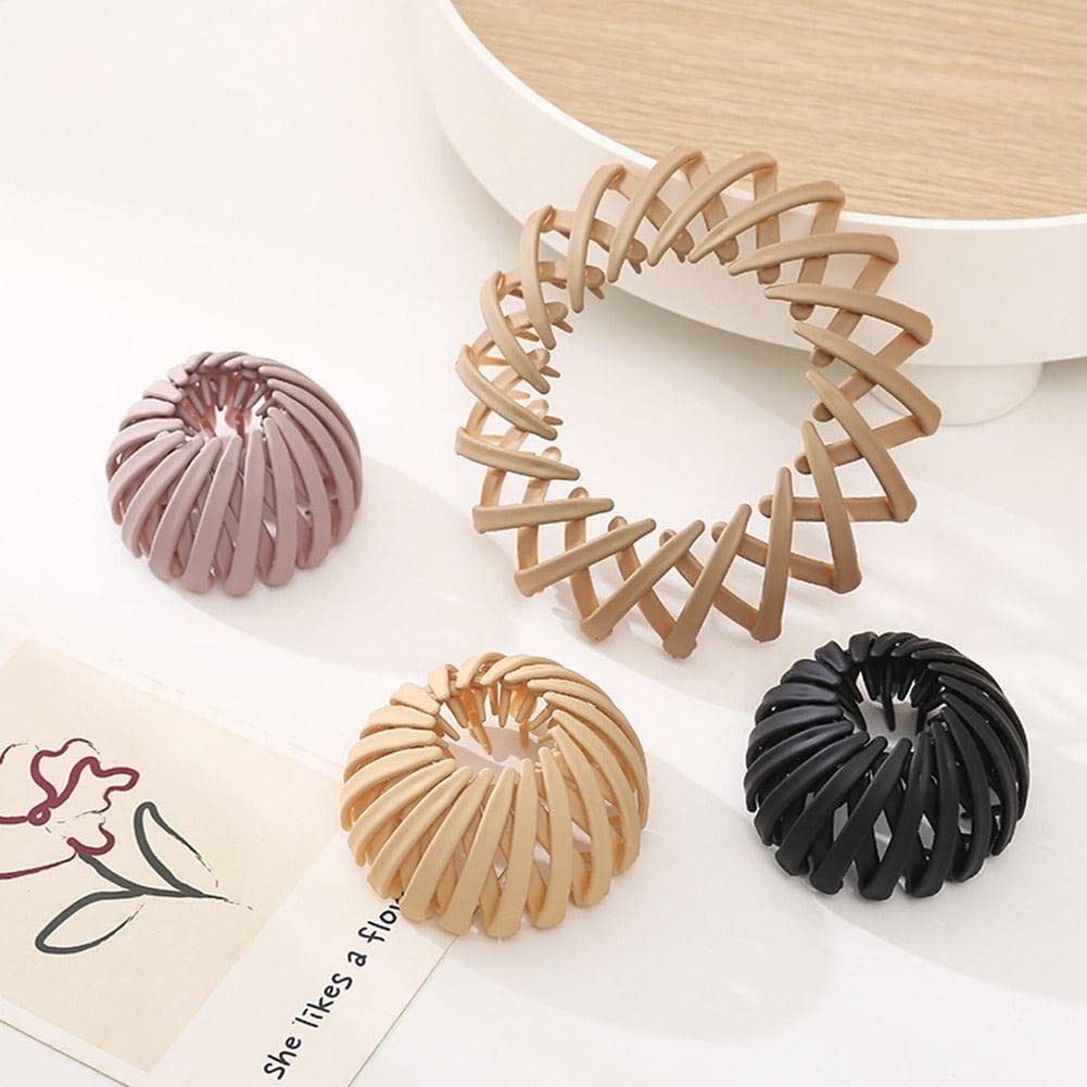 Bun Maker Clip - Bird Nest Shaped Hair Claw Clamps, Expandable Ponytail Hairpin & Curling Iron Hair Accessories for Women & Girls - Perfect for Updos, Ponytails & Styling (D)