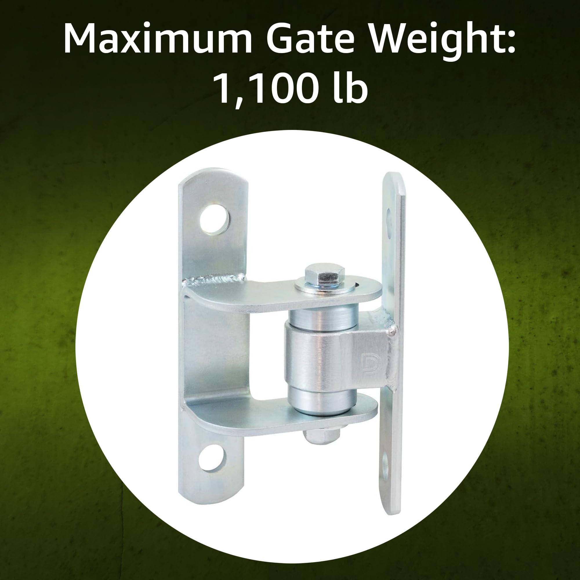 D&D Technologies CI3720 Heavy Duty Industrial Metal Gate Hinge - Face Mount Bolt-On Design for Secure Installation (Single Hinge) | Perfect for Barn Gates, Farm Fencing, and Commercial Property Security