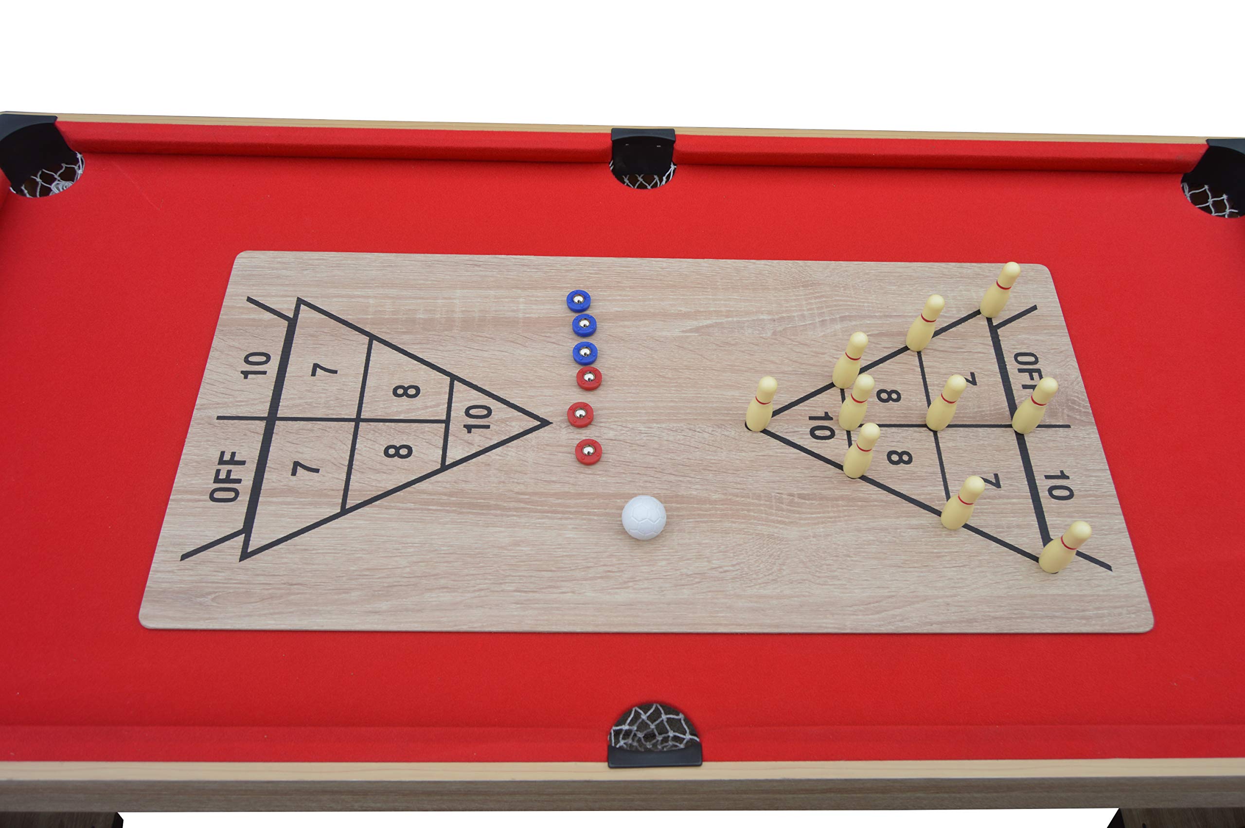 Hathaway Madison 54-inch 6-in-1 Multi-Game Table with Billiards, Foosball, Air Hockey, Table Tennis, Shuffleboard & Bowling - Perfect for Family Game Rooms, Basements & Entertainment Spaces