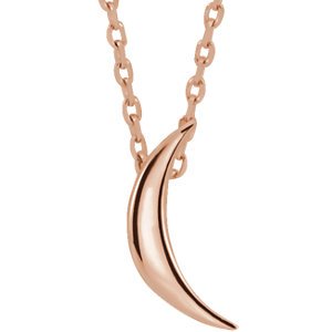 14K Rose Gold Crescent Moon Necklace for Women - 16-18 Inch Adjustable Chain, Dainty Minimalist Pendant Jewelry Gift for Her - Perfect for Everyday Wear, Date Nights & Special Occasions