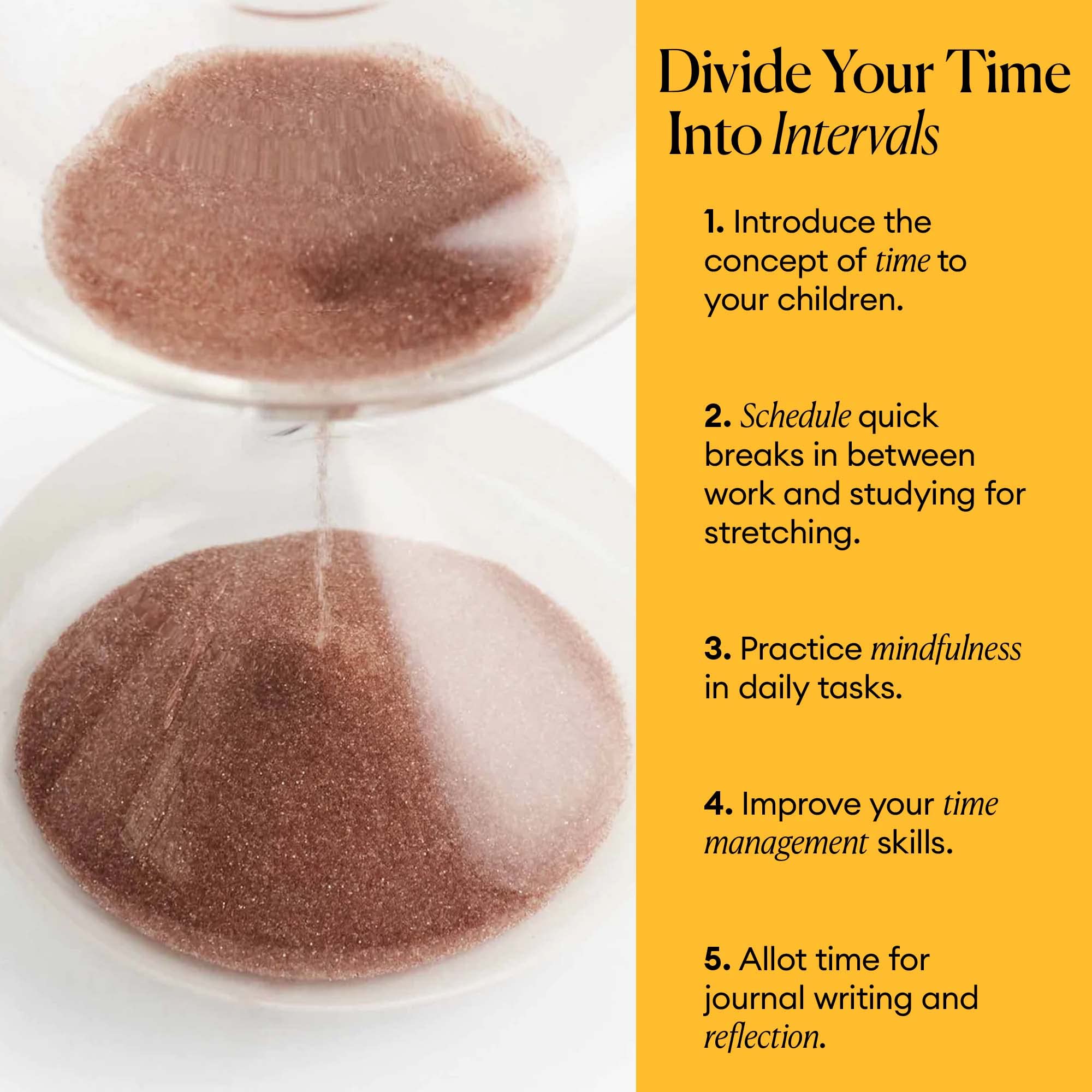 Mindful Focus 5-Minute Hourglass Sand Timer for Productivity & Time Management | Minimalist Desk Timer | Decorative Gift (3.3