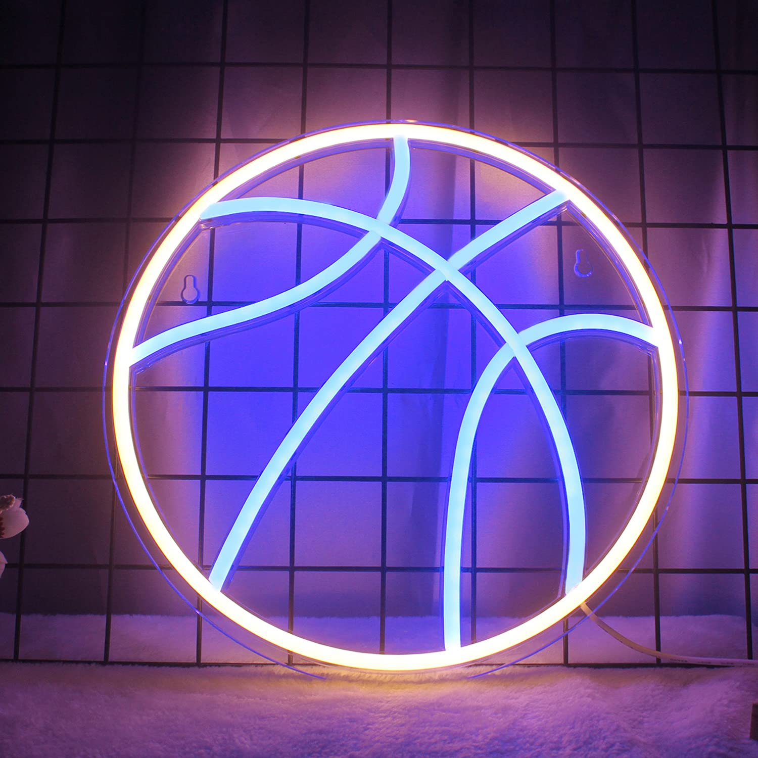 Basketball LED Neon Sign - Sports Wall Art for Man Cave & Bedroom Decor