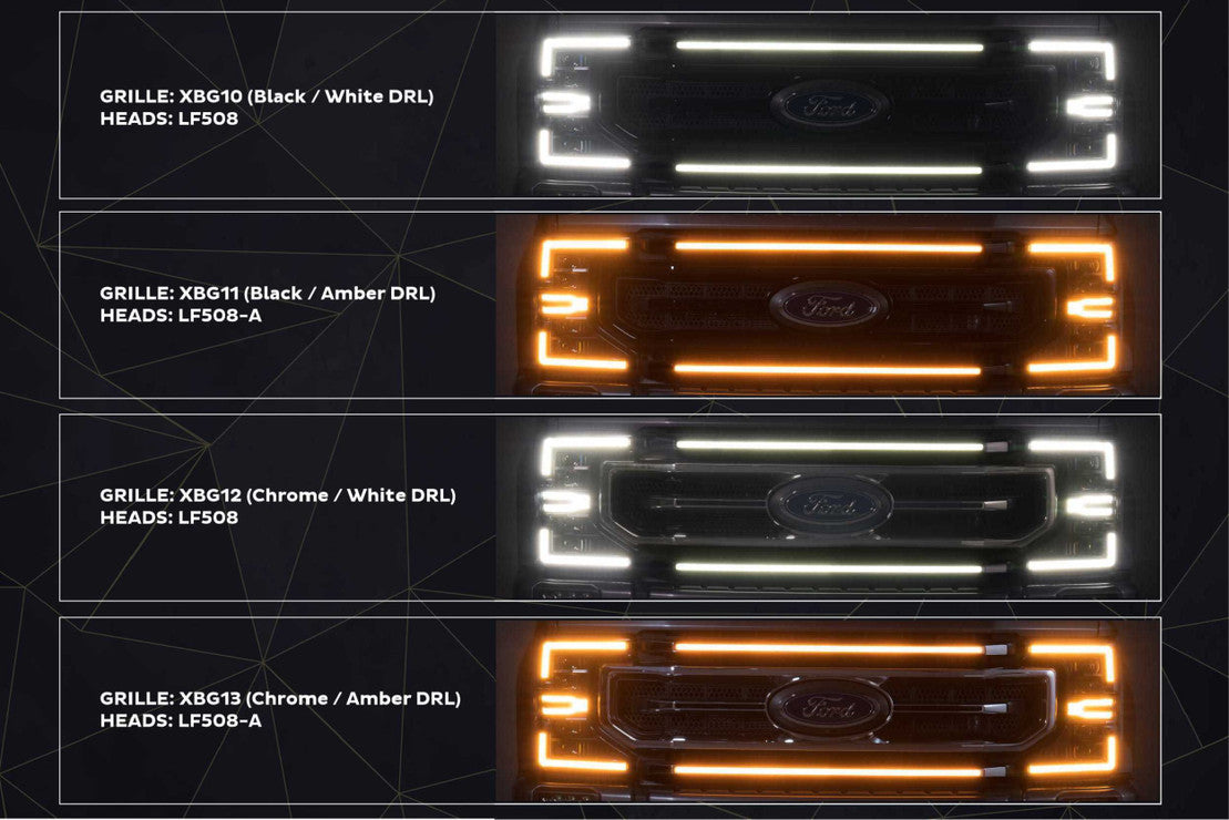 2020-2022 FORD SUPER DUTY XBG LED Daytime Running Lights Grille - Upgrade Your Truck's Front Styling for Enhanced Visibility & Safety