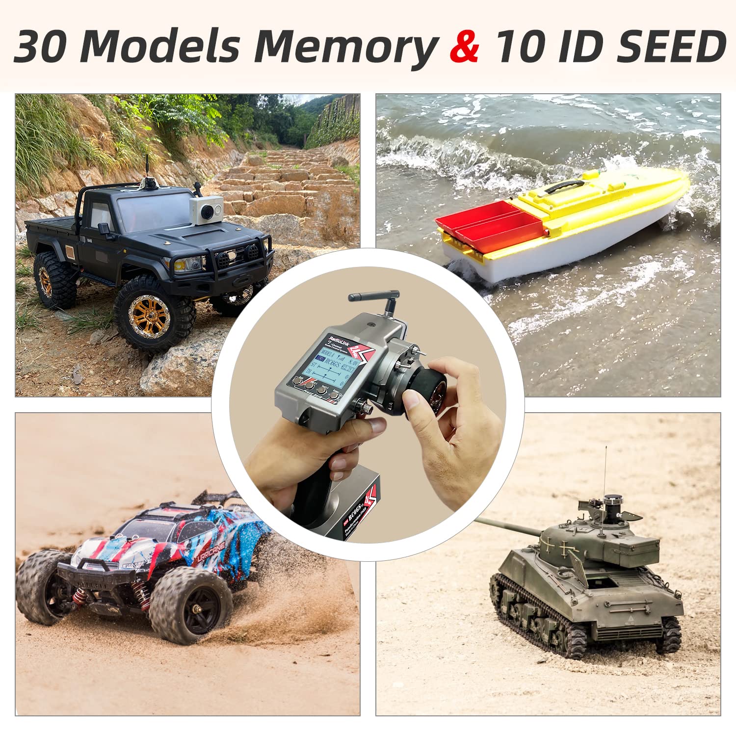 Radiolink RC6GS V3 2.4GHz 7-Channel RC Car Radio Controller Kit with R6FG Gyro Receiver - Long Range Remote Control for RC Crawler, Truck, Drifting, Buggy - Perfect for Off-Road Racing and Professional RC Hobbyists
