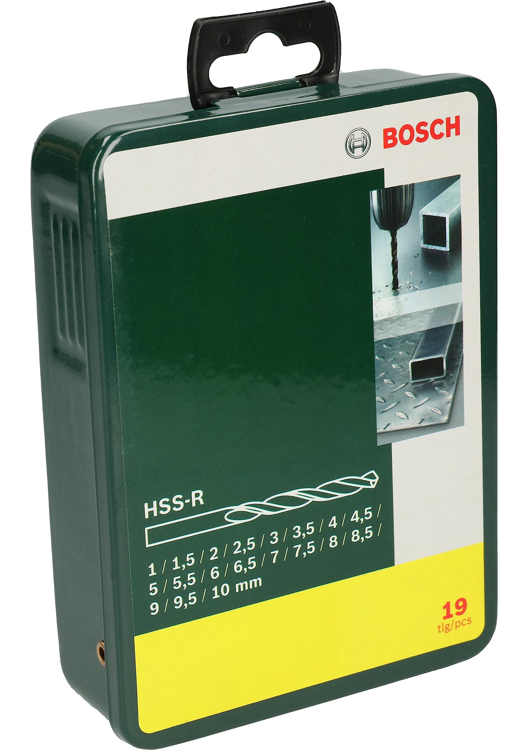Bosch HSS-R Metal Drill Bit Set - 19 Piece for Iron, Unalloyed Steel, Non-Ferrous Metals, Cast Iron - Compatible with Drill Machines - Perfect for DIY, Metalworking, and Home Improvement Projects