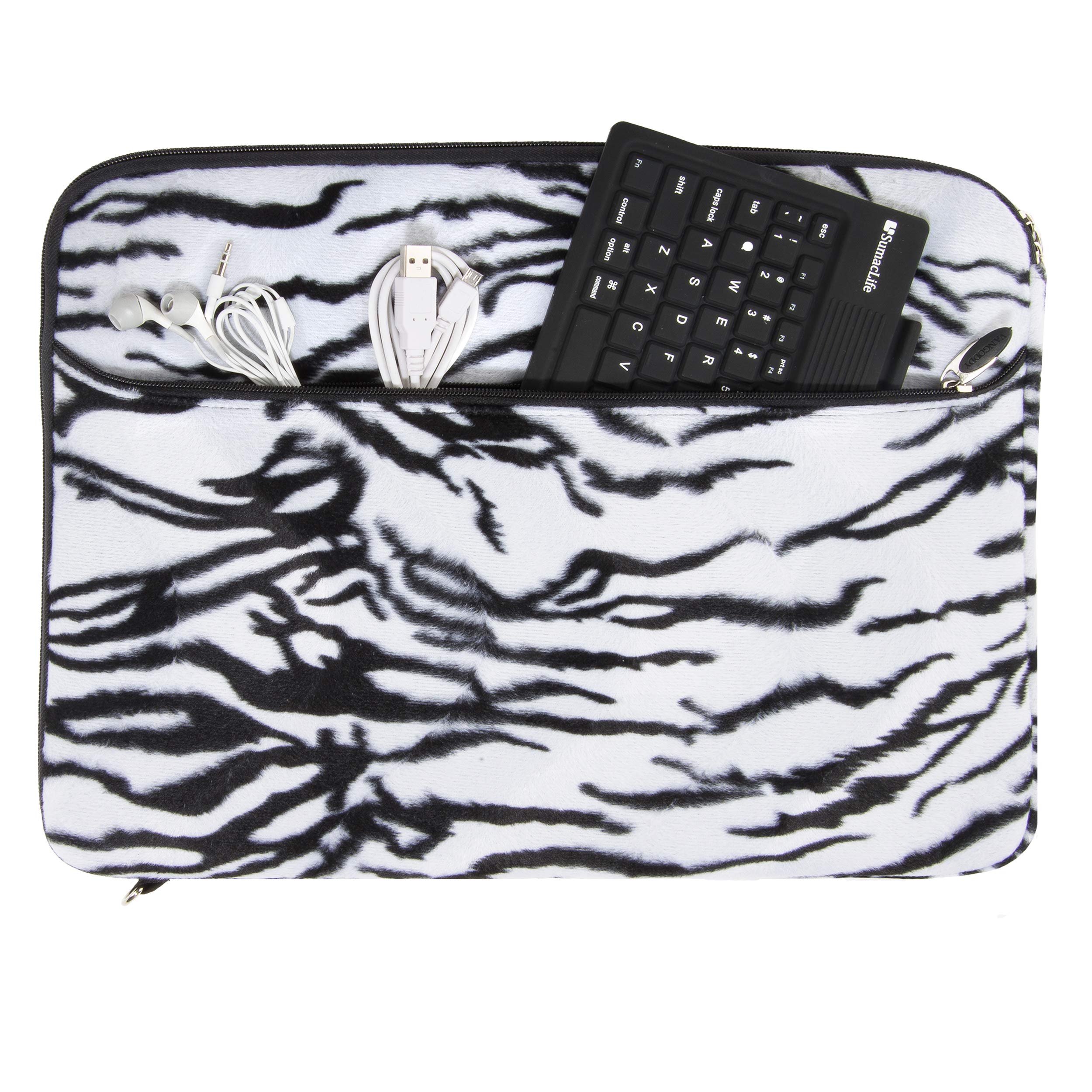 Waterproof Laptop Sleeve for MacBook Pro 14 inch 2021 & iPad Pro 12.9/11 2021 - Shockproof Protective Case with Soft Lining (13 inch, Black/White) - Perfect for Travel, Office & School Use