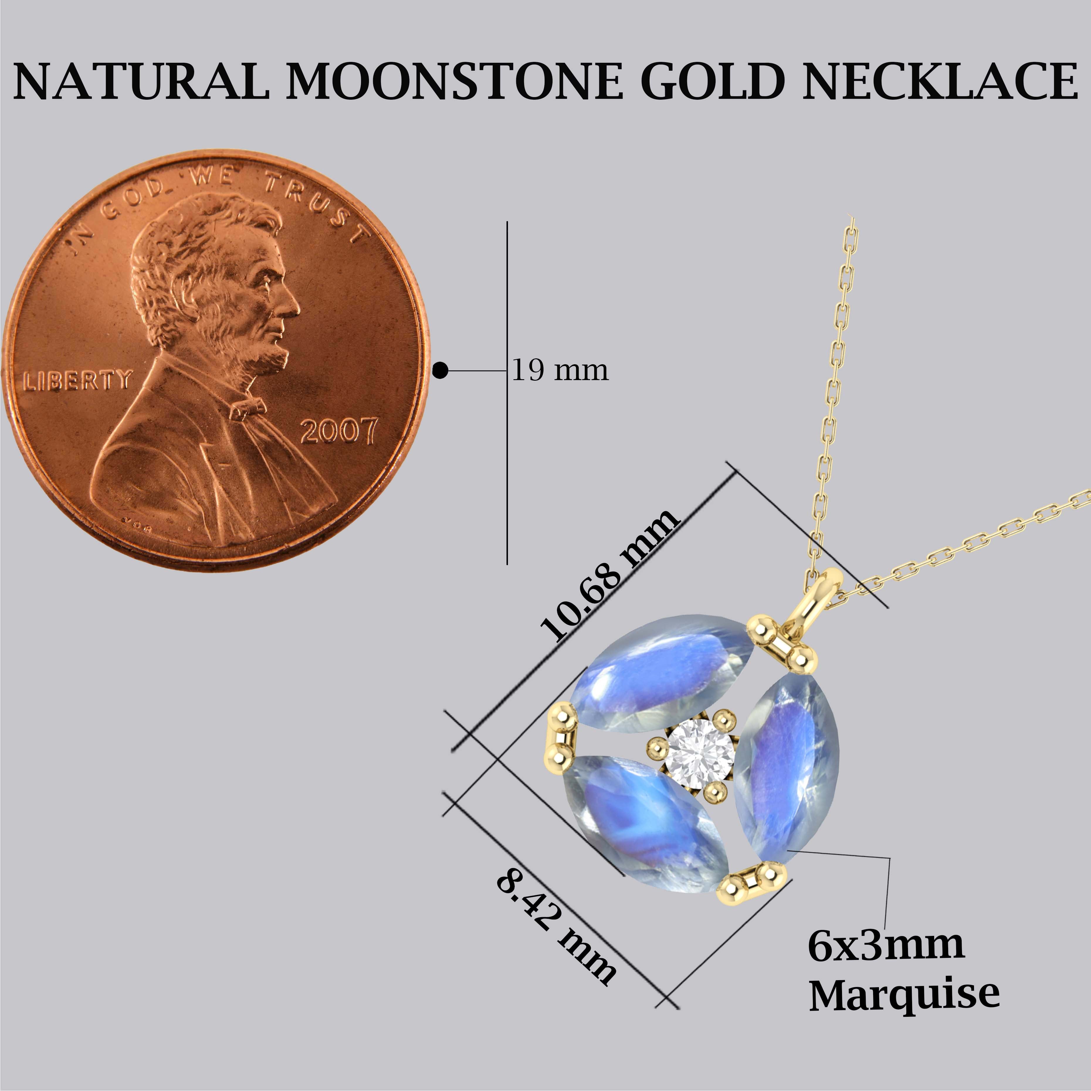 Natural Rainbow Moonstone Three Stone Round Pendant Necklace - Elegant Healing Crystal Jewelry for Women - Perfect for Meditation, Yoga & Spiritual Gifts