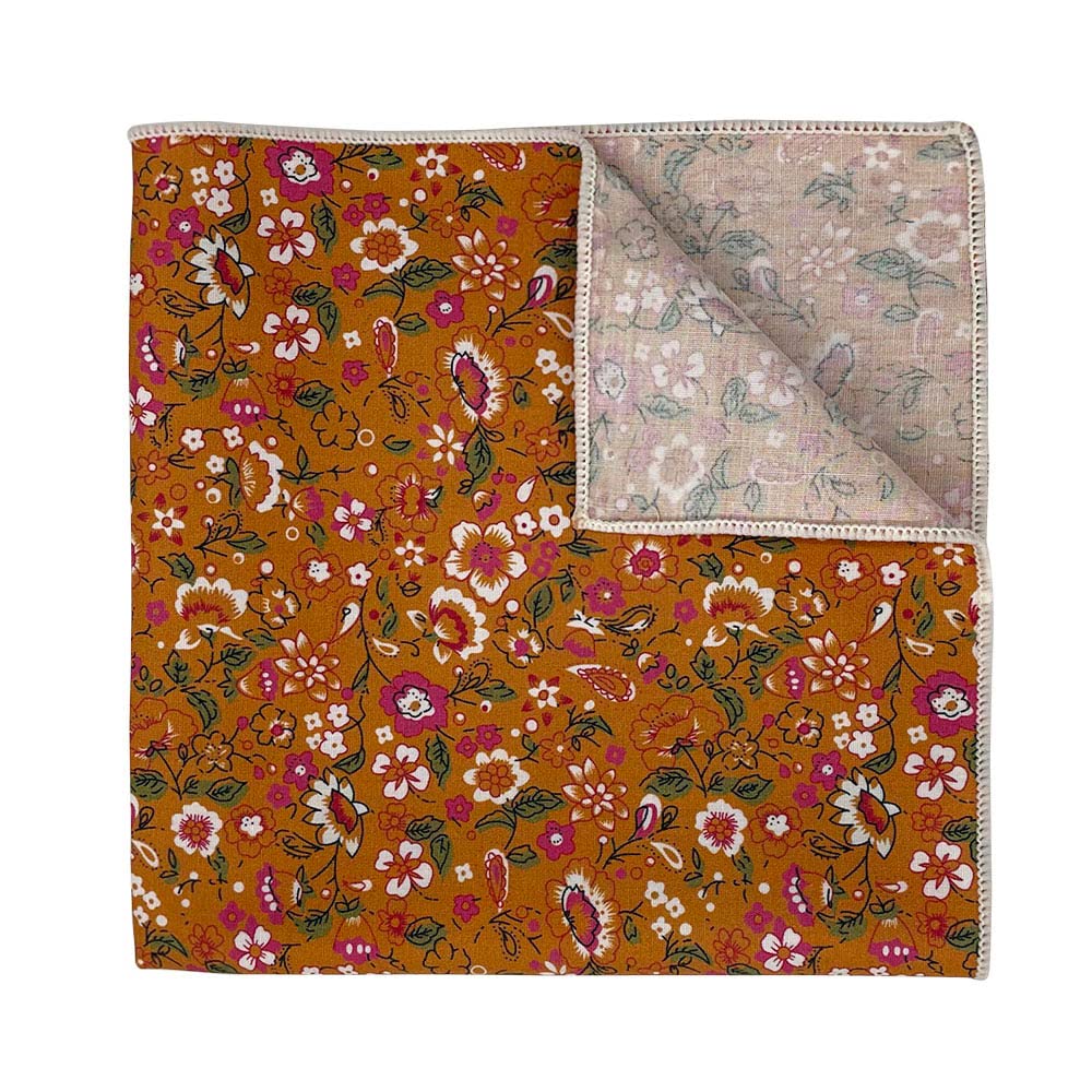 Kebocis Men's Floral Pocket Square Handkerchief - Stylish Silk Accessory for Suits, Weddings & Formal Events
