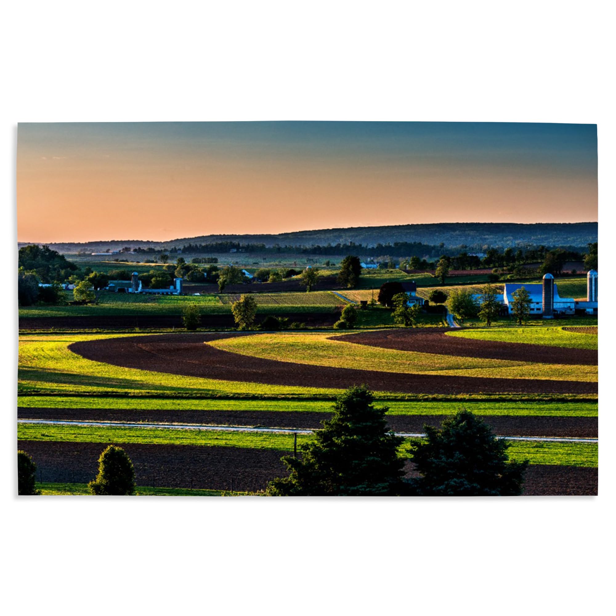 Lantern Press 16x24 Inch Giclee Art Print - Sunset in Amish Country Wall Decor for Living Room, Bedroom & Office | Premium Canvas Painting for Home & Office Decoration