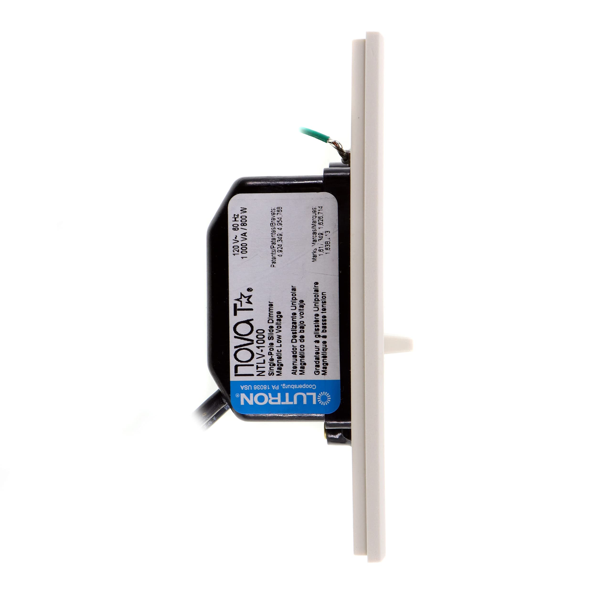 Lutron NTLV-1000-LA Nova T Low Voltage 1000VA Dimmer Switch - Light Almond Finish for Home & Office Lighting Control
