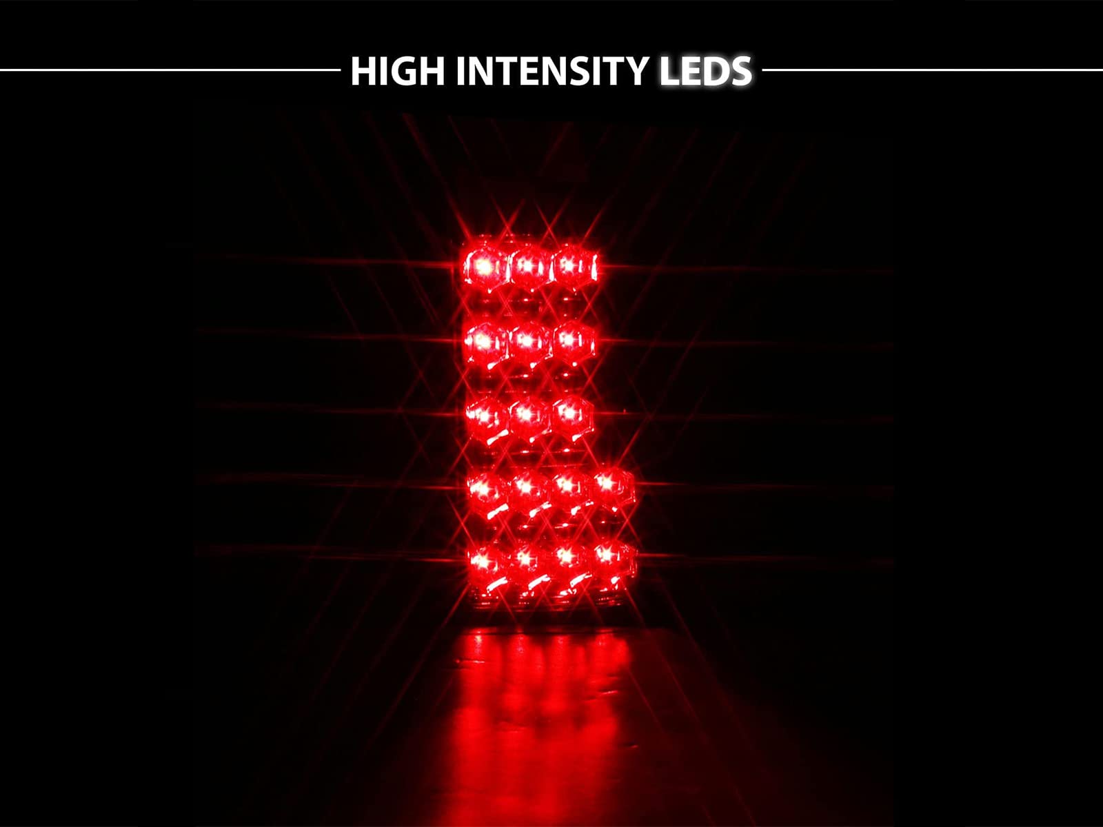 AmeriLite LED Tail Lights Assembly Pair for 1988-1999 Chevy GMC C/K Pickup Truck Tahoe Suburban - Crystal Red Replacement Lights (Driver & Passenger Side) | Enhanced Visibility & Style for Night Driving & Custom Builds