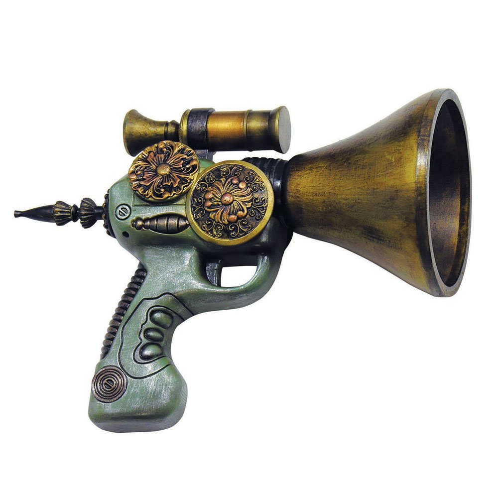 Steampunk Funnel Trigger Gun for Adults - Vintage Style Prop Weapon for Cosplay, Halloween Costumes & Themed Parties