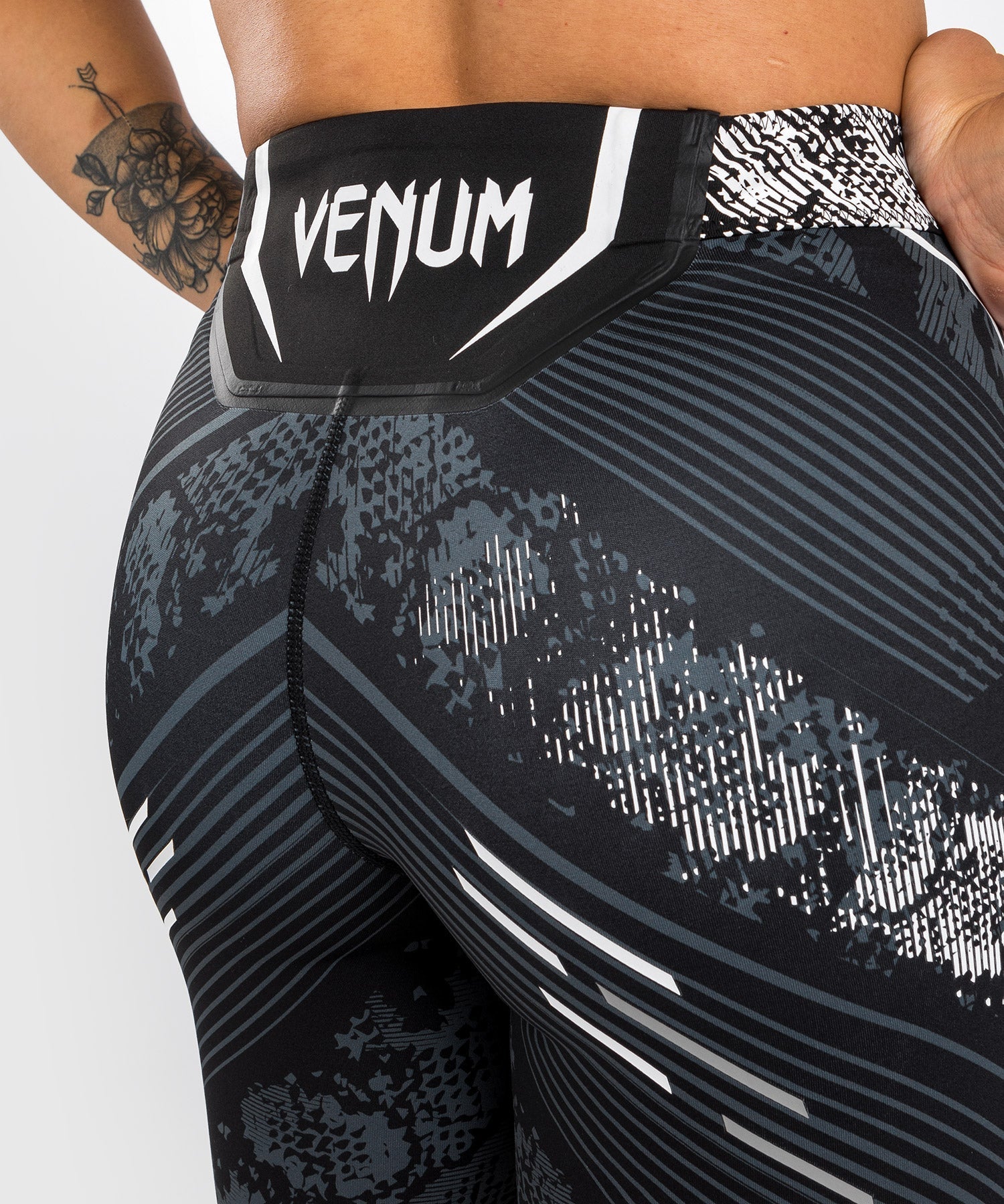 Venum UFC Adrenaline Authentic Women's Vale Tudo Fight Shorts - Personalized MMA Training & Competition Shorts for Women - Long Fit Black - Perfect for UFC Training, MMA Sparring & Fitness Workouts