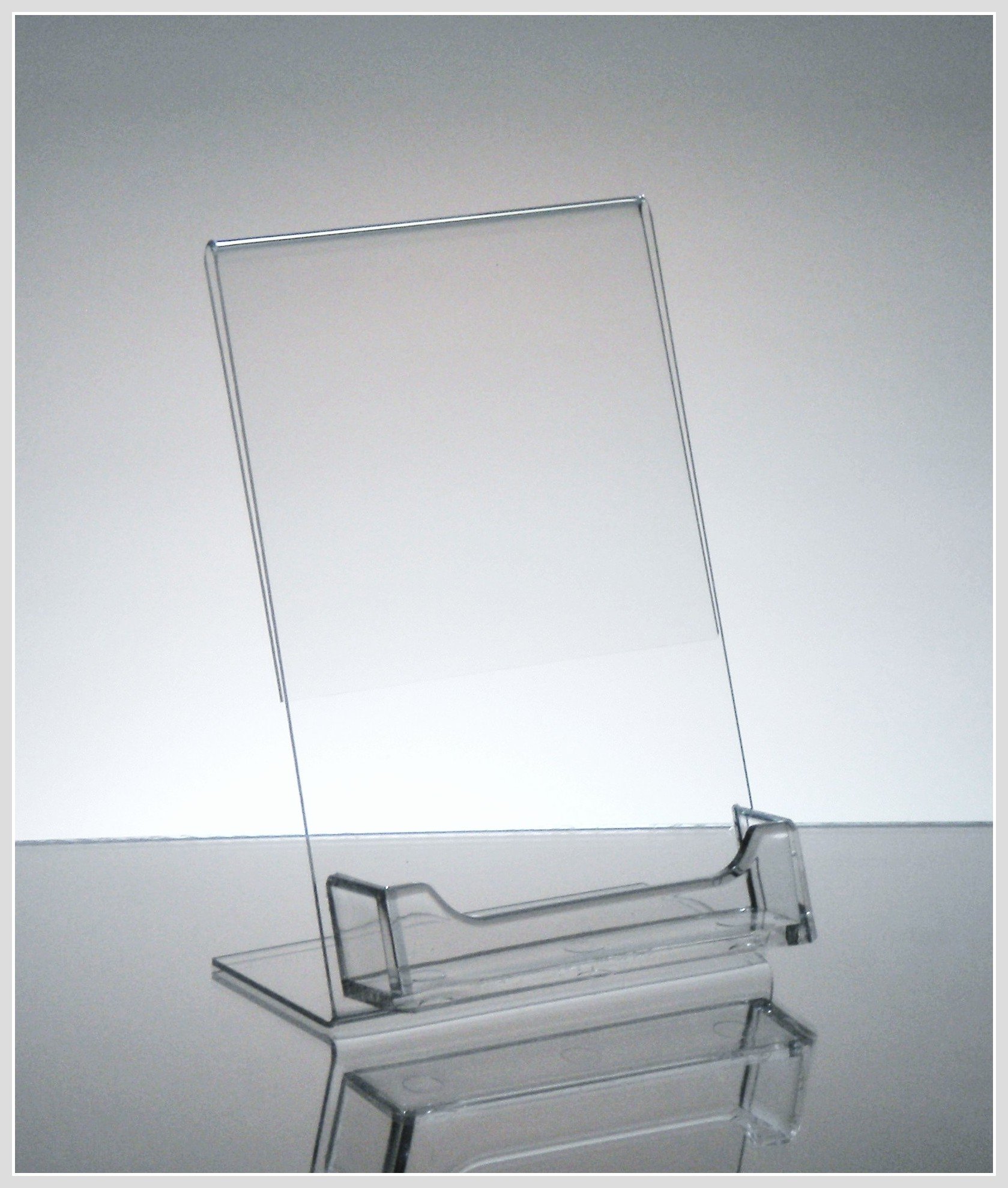 50-Pack 4x6 Acrylic Slanted Sign Holders with Business Card Slot - Durable & Clear Display Stands for Retail, Restaurants, and Trade Shows