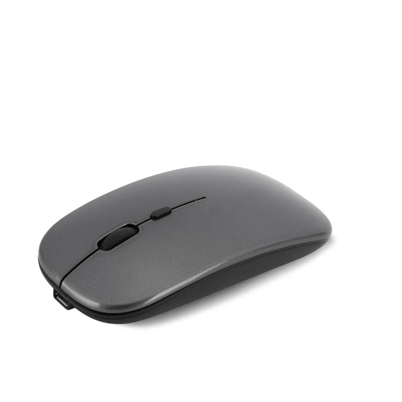 2.4G Wireless Silent Mouse with USB Receiver - Dual Mode Ergonomic Computer Mouse for Laptop, PC, Tablet, Notebook (Gray) - Perfect for Office Work, Home Use & Travel